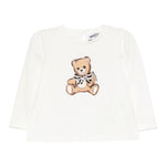 Moschino Shirt Girocollo tinta unita con Stampa Bianco per Neonata MEO001 BIANCO MOSCHINO 