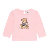 Moschino Shirt Girocollo tinta unita con Stampa Rosa per Bambina MEO001J ROSA MOSCHINO 