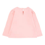 Moschino Shirt Girocollo tinta unita con Stampa Rosa per Bambina MEO001JXX ROSA MOSCHINO 