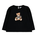 Moschino Shirt Girocollo tinta unita con Stampa Nero per Bambina MEO001JXXXX NERO MOSCHINO 