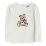 Moschino Shirt Girocollo tinta unita con Stampa Bianco per Neonata MEO001X BIANCO MOSCHINO 
