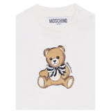 Moschino Felpa Chiusa Girocollo tinta unita con Stampa Bianco per Neonata MFF02K BIANCO MOSCHINO 