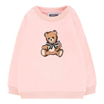 Moschino Felpa Chiusa Girocollo tinta unita con Stampa Rosa per Neonata MFF02KX ROSA MOSCHINO 