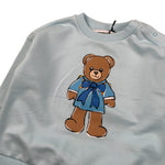 Moschino Felpa tinta unita Girocollo con Stampa Azzurro per Neonato MMF06H AZZURRO MOSCHINO 