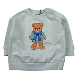 Moschino Felpa tinta unita Girocollo con Stampa Azzurro per Neonato MMF06H AZZURRO MOSCHINO 