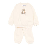 Moschino Completo 2 Pezzi Felpa-Pantalone tinta unita Beige per Neonato MMK05E BEIGE MOSCHINO 