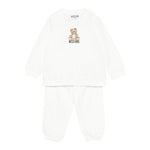 Moschino Completo 2 Pezzi Felpa-Pantalone tinta unita Panna per Bambino MMK05EJXX PANNA MOSCHINO 
