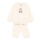 Moschino Completo 2 Pezzi Felpa-Pantalone tinta unita Beige per Neonato MMK05EX BEIGE MOSCHINO 