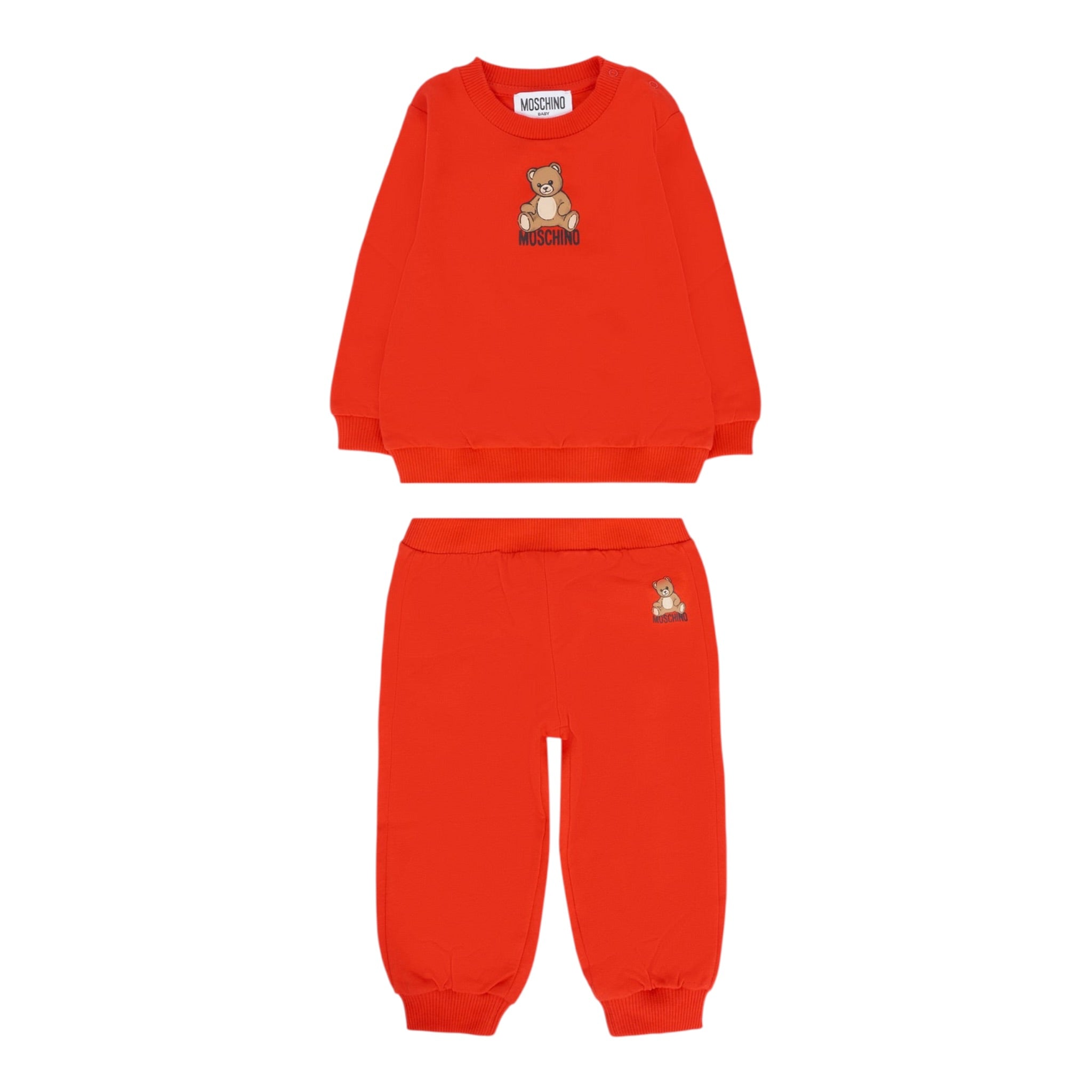 Moschino Completo 2 Pezzi Felpa-Pantalone tinta unita Rosso per Neonato MMK05EX ROSSO MOSCHINO 