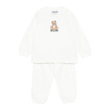 Moschino Completo 2 Pezzi Felpa-Pantalone tinta unita Panna per Neonato MMK05EXX PANNA MOSCHINO 