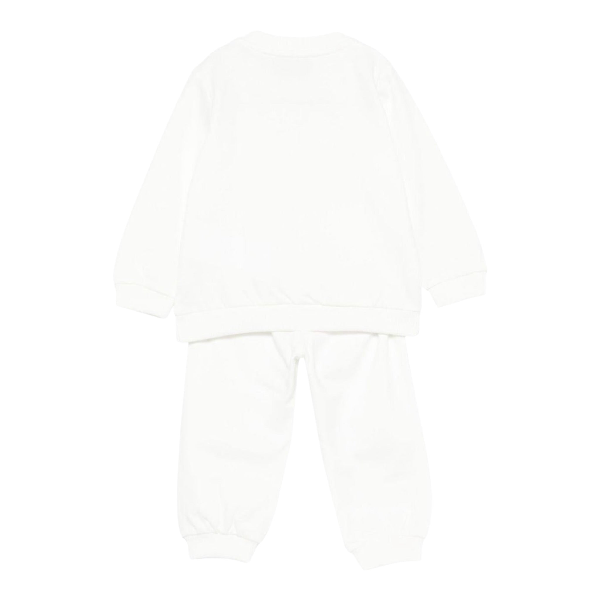 Moschino Completo 2 Pezzi Felpa-Pantalone tinta unita Panna per Neonato MMK05EXX PANNA MOSCHINO 