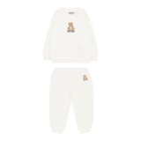 Moschino Completo 2 Pezzi Felpa-Pantalone tinta unita Beige per Neonato MMK05EXXX BEIGE MOSCHINO 