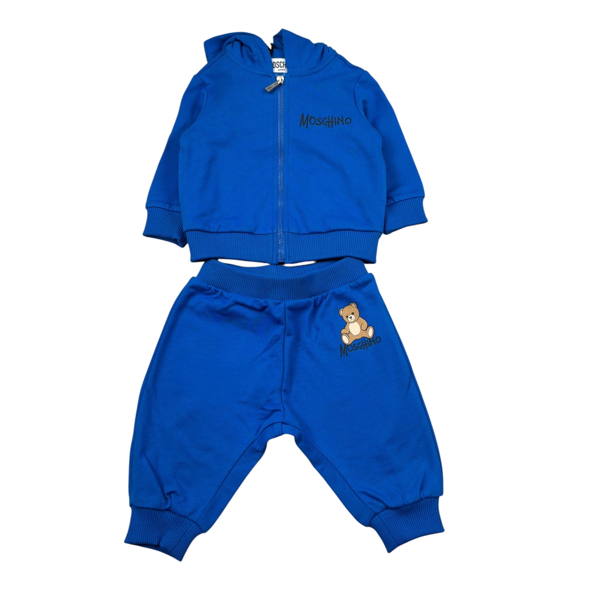 Moschino Completo 2 Pezzi Felpa-Pantalone tinta unita Cobalto per Neonato MMK05G COBALTO MOSCHINO 