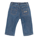 Moschino Jeans tinta unita con Elastico In Vita Blu per Neonato MMP04ZN BLU MOSCHINO 