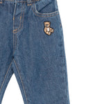 Moschino Jeans tinta unita con Elastico In Vita Blu per Neonato MMP04ZN BLU MOSCHINO 