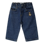 Moschino Jeans tinta unita con Elastico In Vita Blu per Bambino MMP04ZX BLU MOSCHINO 