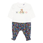 Moschino Tutina Manica Lunga Bicolore Bianco/Blu per Neonato MMY06Z BIANCO/BLU MOSCHINO 