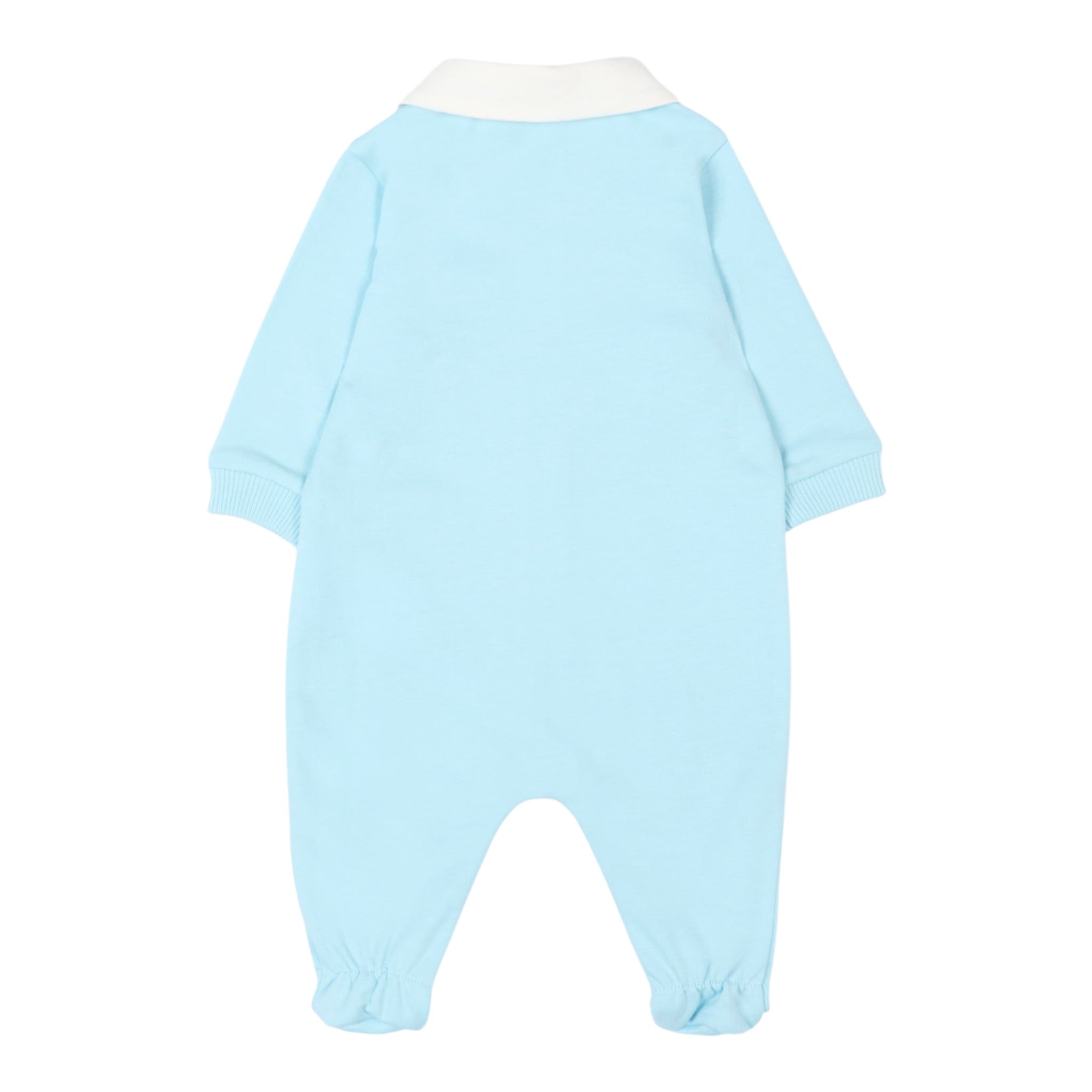 Moschino Tutina Manica Lunga tinta unita Azzurro per Neonato MMY08C AZZURRO MOSCHINO 