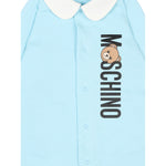 Moschino Tutina Manica Lunga tinta unita Azzurro per Neonato MMY08C AZZURRO MOSCHINO 