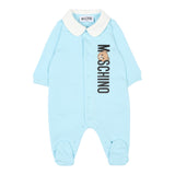 Moschino Tutina Manica Lunga tinta unita Azzurro per Neonato MMY08C AZZURRO MOSCHINO 