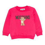 Moschino Felpa Chiusa Girocollo tinta unita con Stampa Fuxia per Neonato MNF060 FUXIA MOSCHINO 