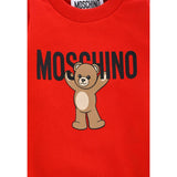 Moschino Felpa Chiusa Girocollo tinta unita con Stampa Rosso per Neonato MNF060 ROSSO MOSCHINO 