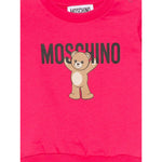 Moschino Felpa Chiusa Girocollo tinta unita con Stampa Fuxia per Neonata MNF060X FUXIA MOSCHINO 