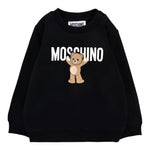 Moschino Felpa Chiusa Girocollo tinta unita con Stampa Nero per Neonato MNF060XX NERO MOSCHINO 