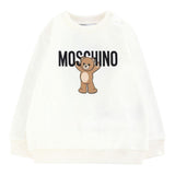 Moschino Felpa Chiusa Girocollo tinta unita con Stampa Panna per Neonato MNF060XX PANNA MOSCHINO 