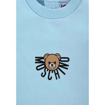 Moschino Tutina Manica Lunga tinta unita con Logo Azzurro per Neonato MNY05L AZZURRO MOSCHINO 