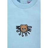 Moschino Tutina Manica Lunga tinta unita con Logo Azzurro per Neonato MNY05L AZZURRO MOSCHINO 