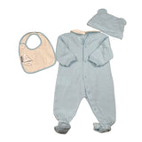 Moschino Tutina Manica Lunga con Cappello E Bavetta Azzurro per Neonato MNY08B AZZURRO MOSCHINO 