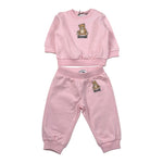Moschino Completo 2Pz Felpa-Pantalone tinta unita Rosa per Neonata MPK05E ROSA MOSCHINO 