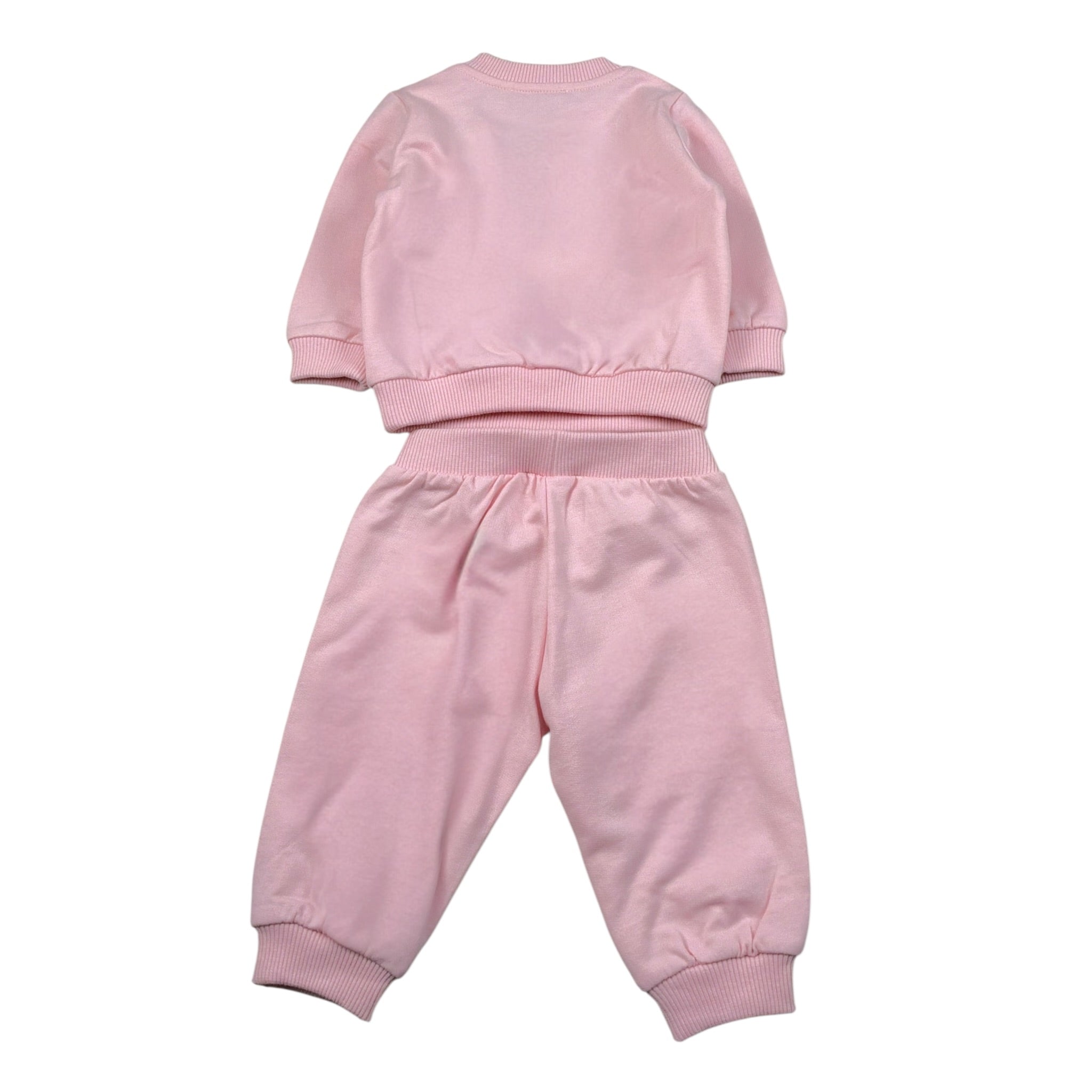 Moschino Completo 2Pz Felpa-Pantalone tinta unita Rosa per Neonata MPK05E ROSA MOSCHINO 