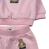 Moschino Completo 2Pz Felpa-Pantalone tinta unita Rosa per Neonata MPK05E ROSA MOSCHINO 