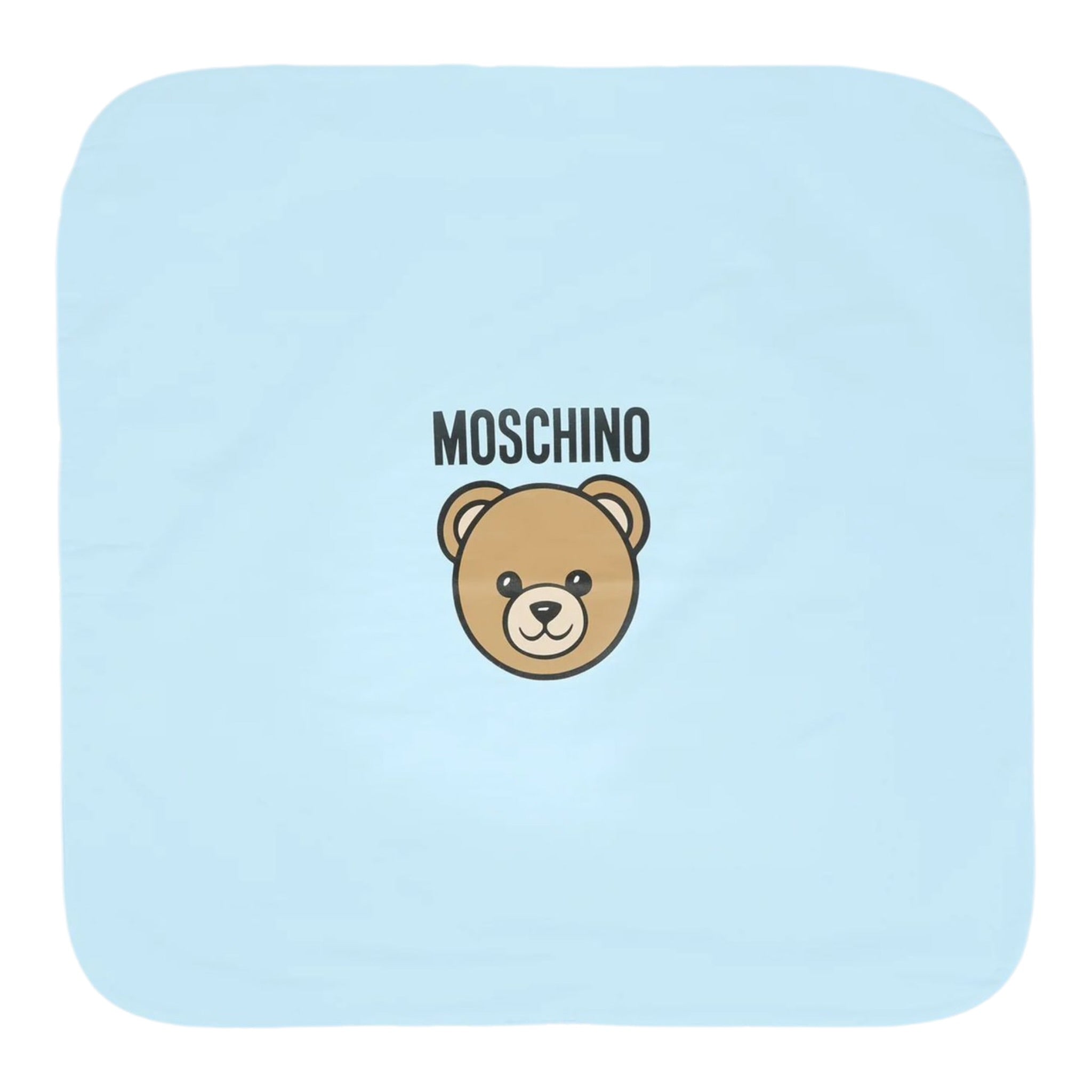 Moschino Coperta tinta unita con Logo Azzurro per Neonato MQB00F AZZURRO MOSCHINO 