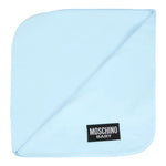Moschino Coperta tinta unita con Logo Azzurro per Neonato MQB00F AZZURRO MOSCHINO 
