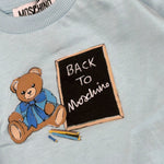 Moschino T-Shirt tinta unita con Stampa Azzurro per Neonato MQO014 AZZURRO MOSCHINO 