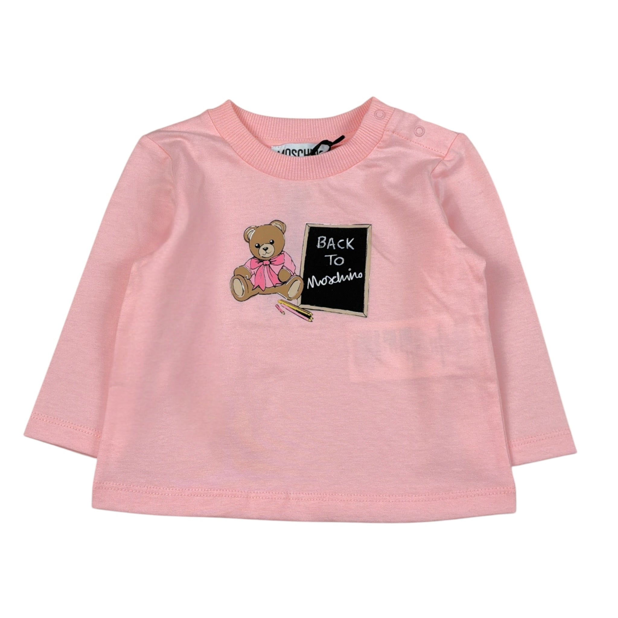 Moschino Shirt tinta unita con Stampa Rosa per Neonata MQO014F ROSA MOSCHINO 