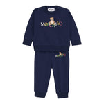 Moschino Completo 2 Pezzi Felpa-Pantalone tinta unita Blu per Neonato MRK039N BLU MOSCHINO 