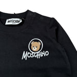 Moschino Shirt Girocollo tinta unita con Logo Nero per Neonato MRO014 NERO MOSCHINO 
