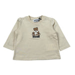 Moschino Shirt Girocollo tinta unita con Stampa Beige per Neonato MTO014 BEIGE MOSCHINO 