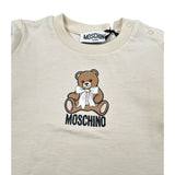 Moschino Shirt Girocollo tinta unita con Stampa Beige per Neonato MTO014 BEIGE MOSCHINO 