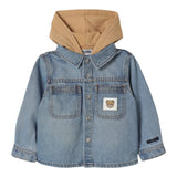Moschino Giubbino In Denim con Cappuccio Azzurro per Bambino MUA009 AZZURRO MOSCHINO 