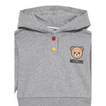 Moschino Felpa Chiusa Tinta Nita con Cappuccio E Logo Grigio per Neonato MUF05Z GRIGIO MOSCHINO 