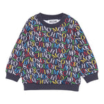 Moschino Felpa Chiusa Girocollo tinta unita con Stampe Blu per Neonato MUF060 BLU MOSCHINO 