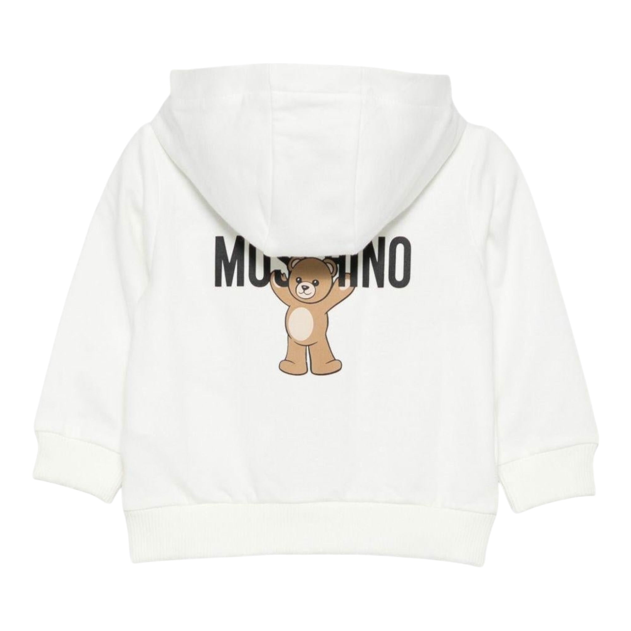 Moschino Felpa con Zip E Cappuccio tinta unita Bianco per Neonato MUF065 BIANCO MOSCHINO 