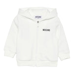 Moschino Felpa con Zip E Cappuccio tinta unita Bianco per Neonato MUF065 BIANCO MOSCHINO 