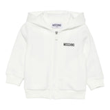 Moschino Felpa con Zip E Cappuccio tinta unita Bianco per Neonato MUF065 BIANCO MOSCHINO 