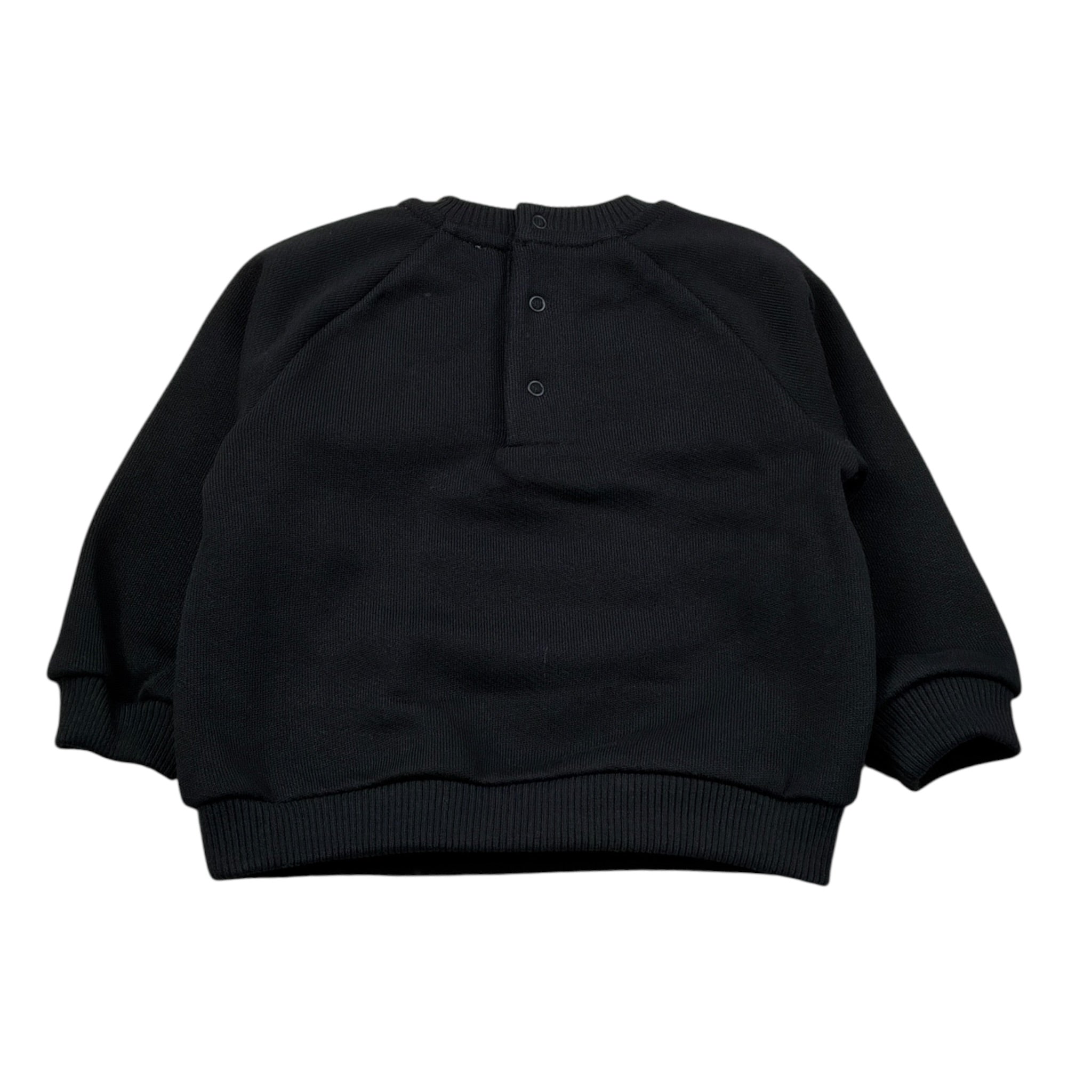Moschino Felpa Chiusa Girocollo tinta unita con Logo Nero per Neonato MUF06E NERO MOSCHINO 
